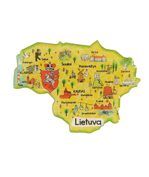 Magnetas Lietuvos žemėlapio formos